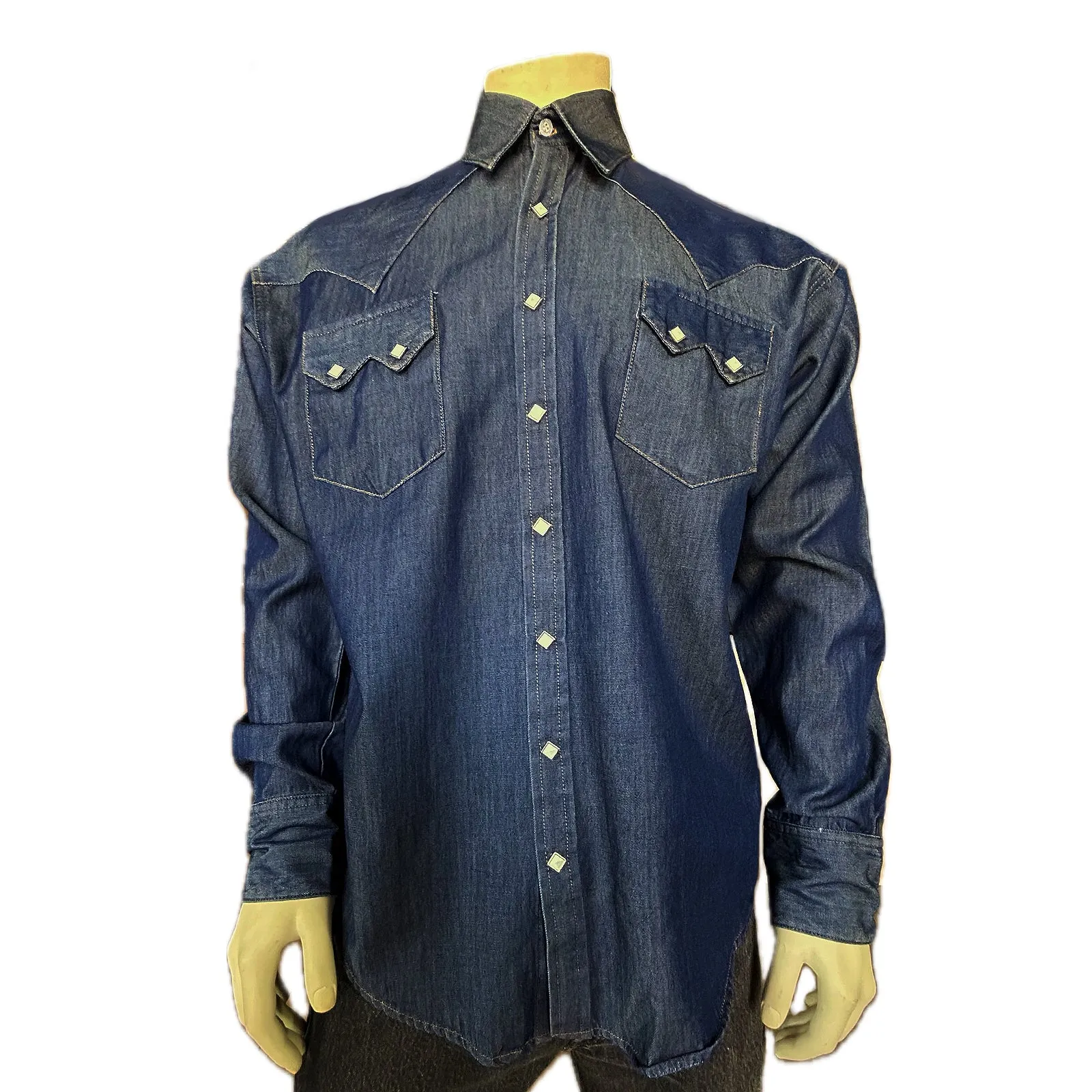 Men's Slim Fit Tencel Denim Western Shirt