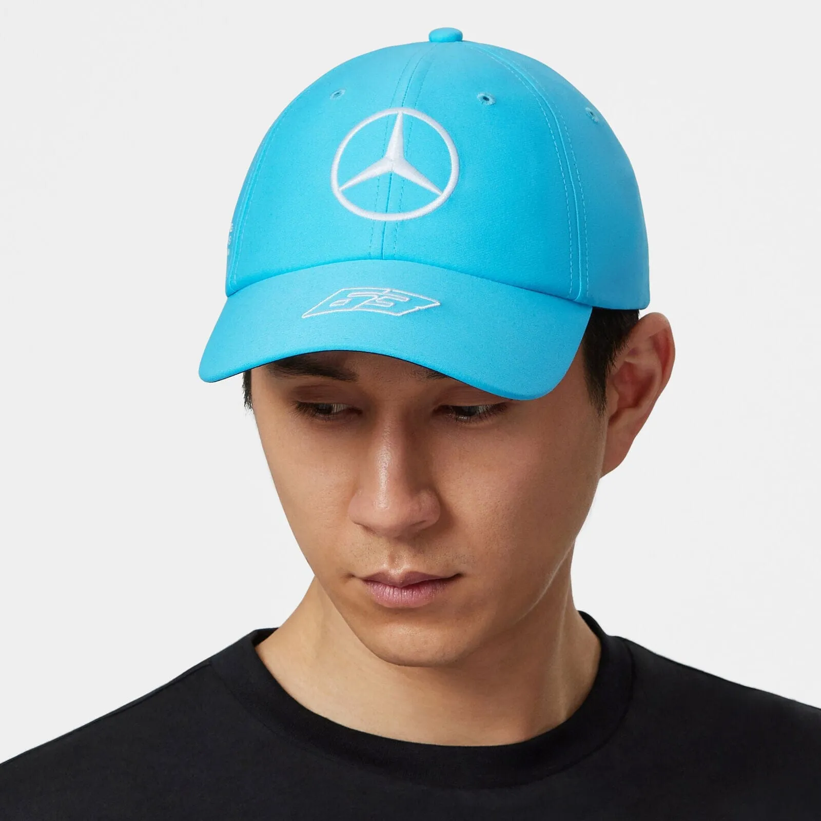 Mercedes AMG Petronas F1 2023 George Russell Dad Baseball Hat - Black/White/Blue