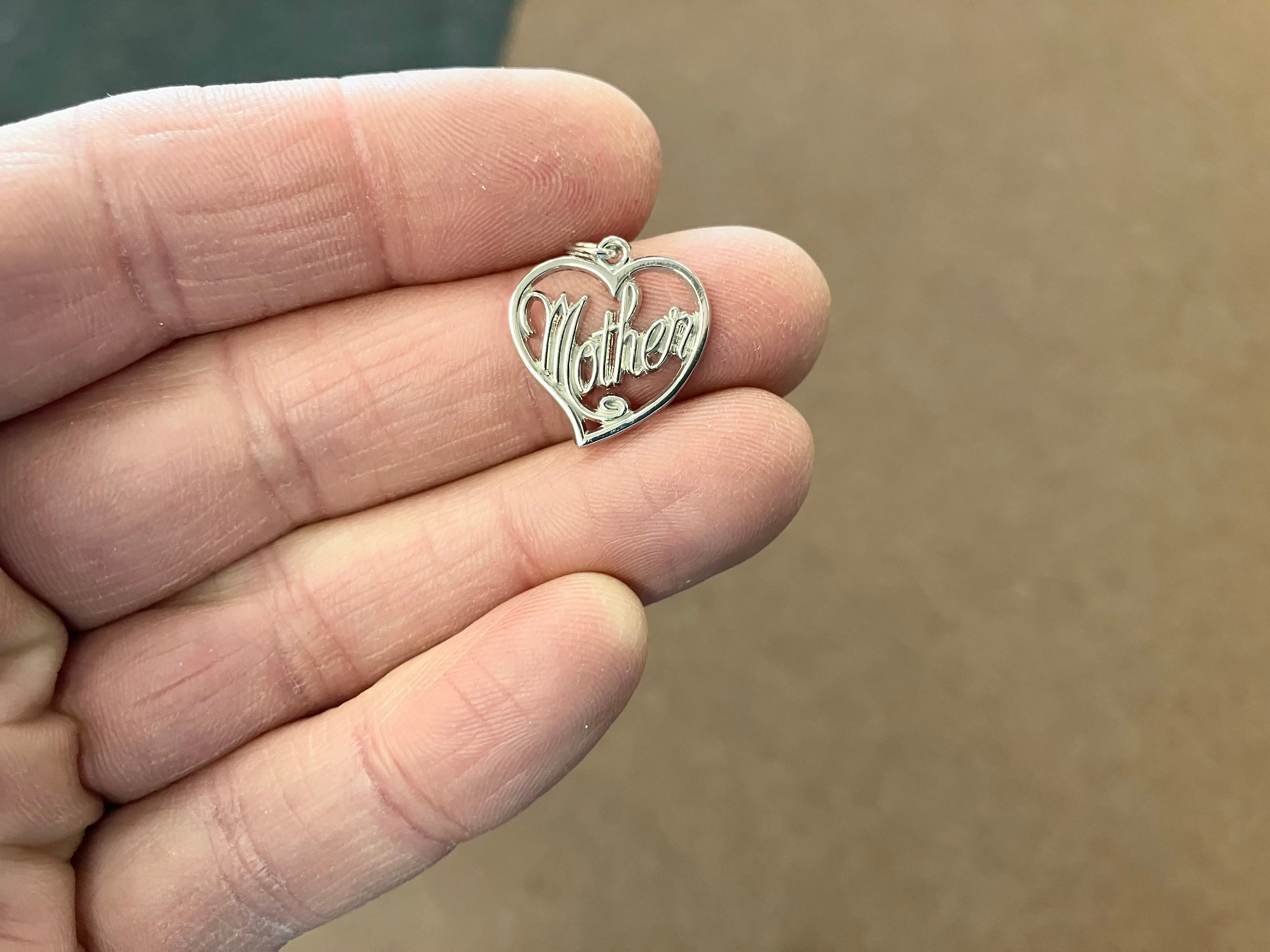 Mother Silver Heart Charm