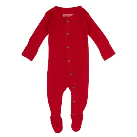 Organic Thermal Footie in Cherry