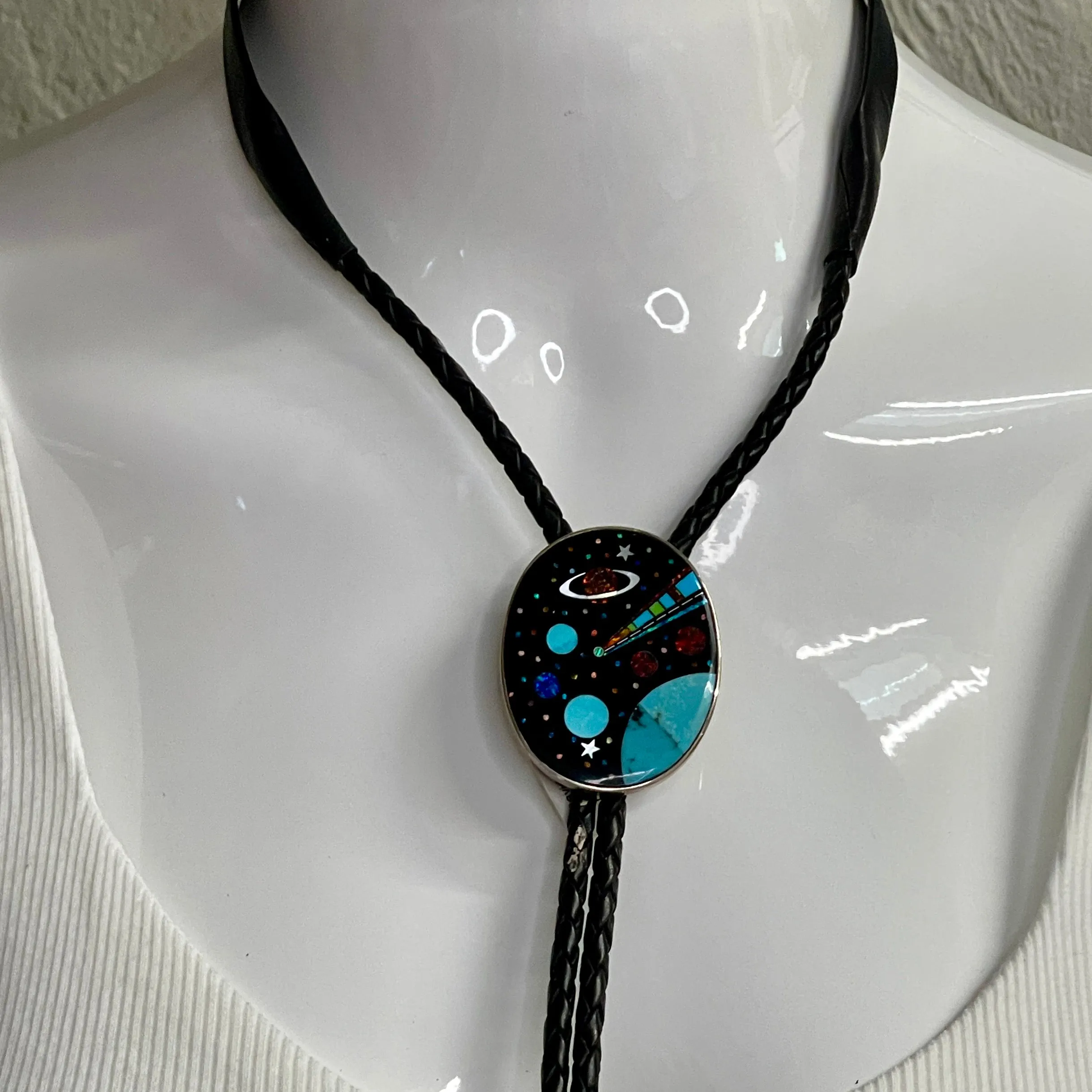 Oval Galaxy Bolo Tie