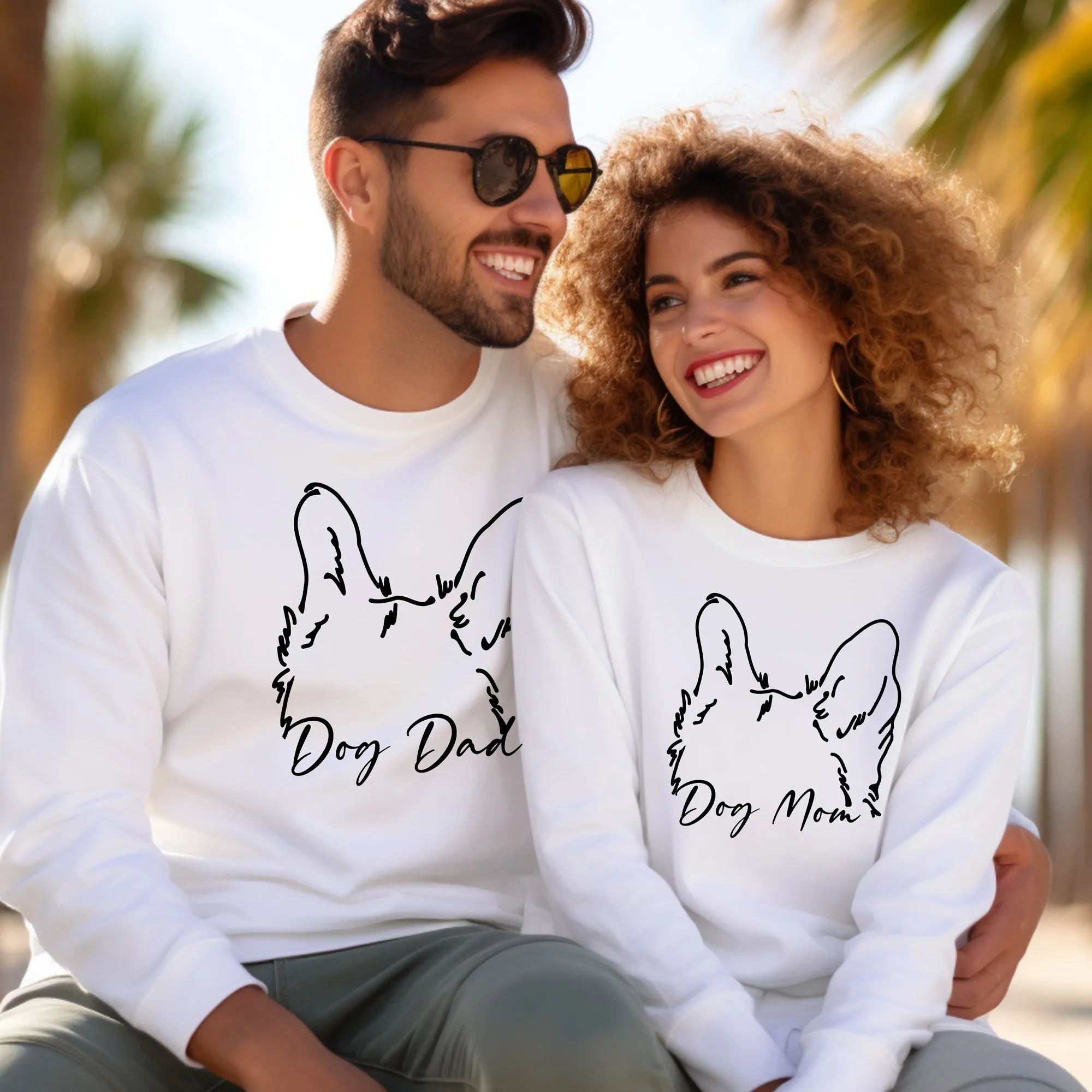 PERSONALIZED DOG EARS (LARGE GRAPHIC) - Crewneck Sweatshirt