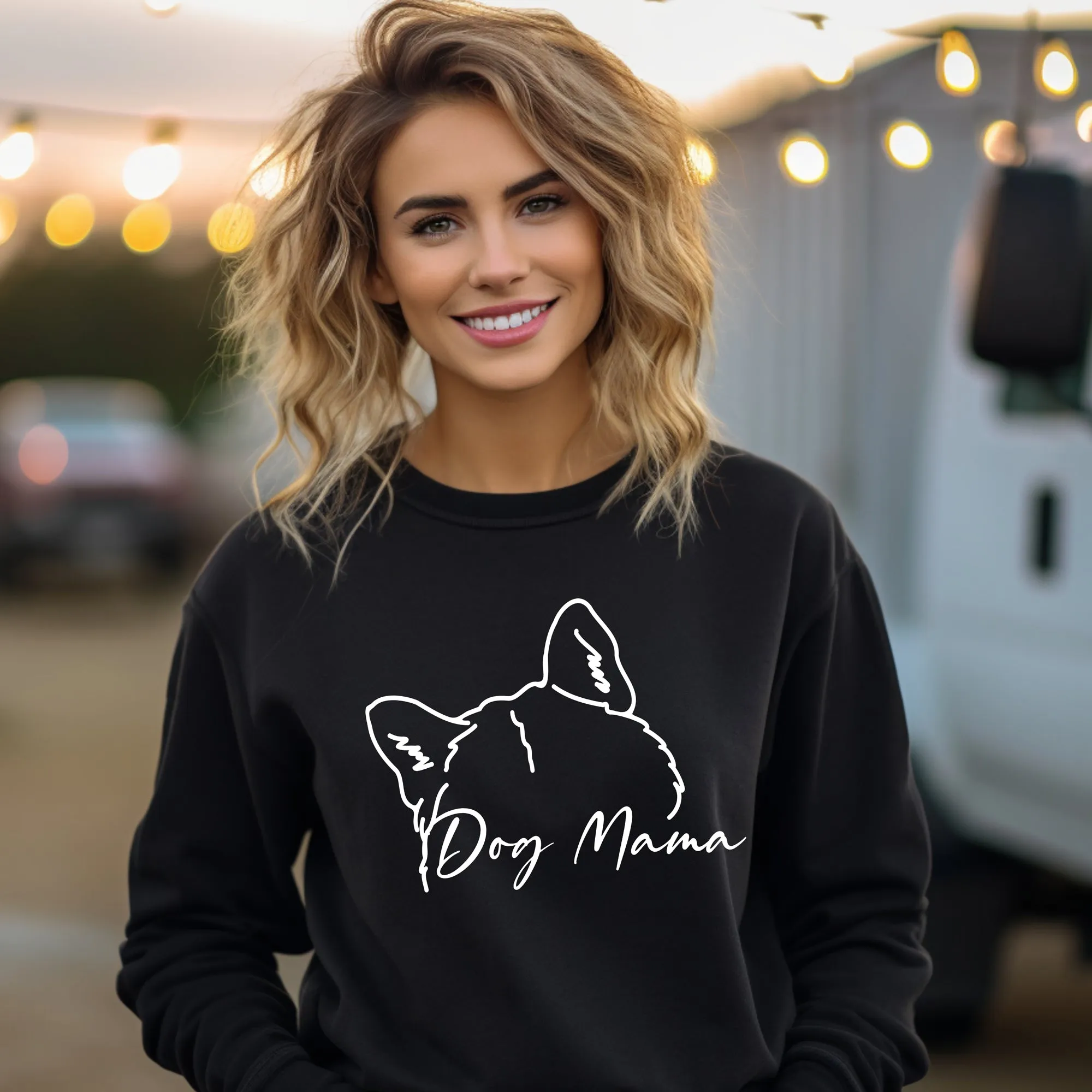 PERSONALIZED DOG EARS (LARGE GRAPHIC) - Crewneck Sweatshirt