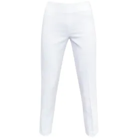 Pique Slim Fit Capri in White.