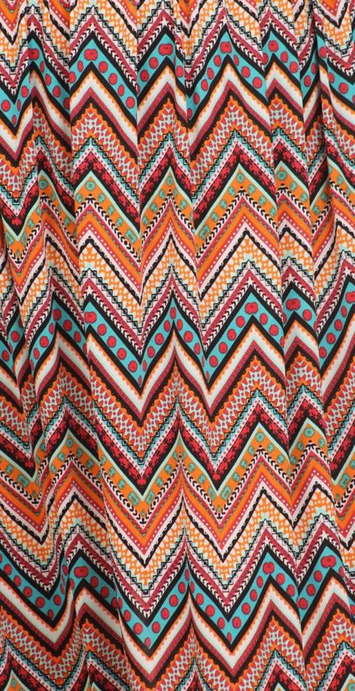 Plus Size Colorful Chevron Wench Style Maxi Dress U.S.A