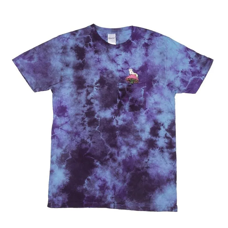 Psychedelic Nermal Pocket Tee (Blue Acid Wash)