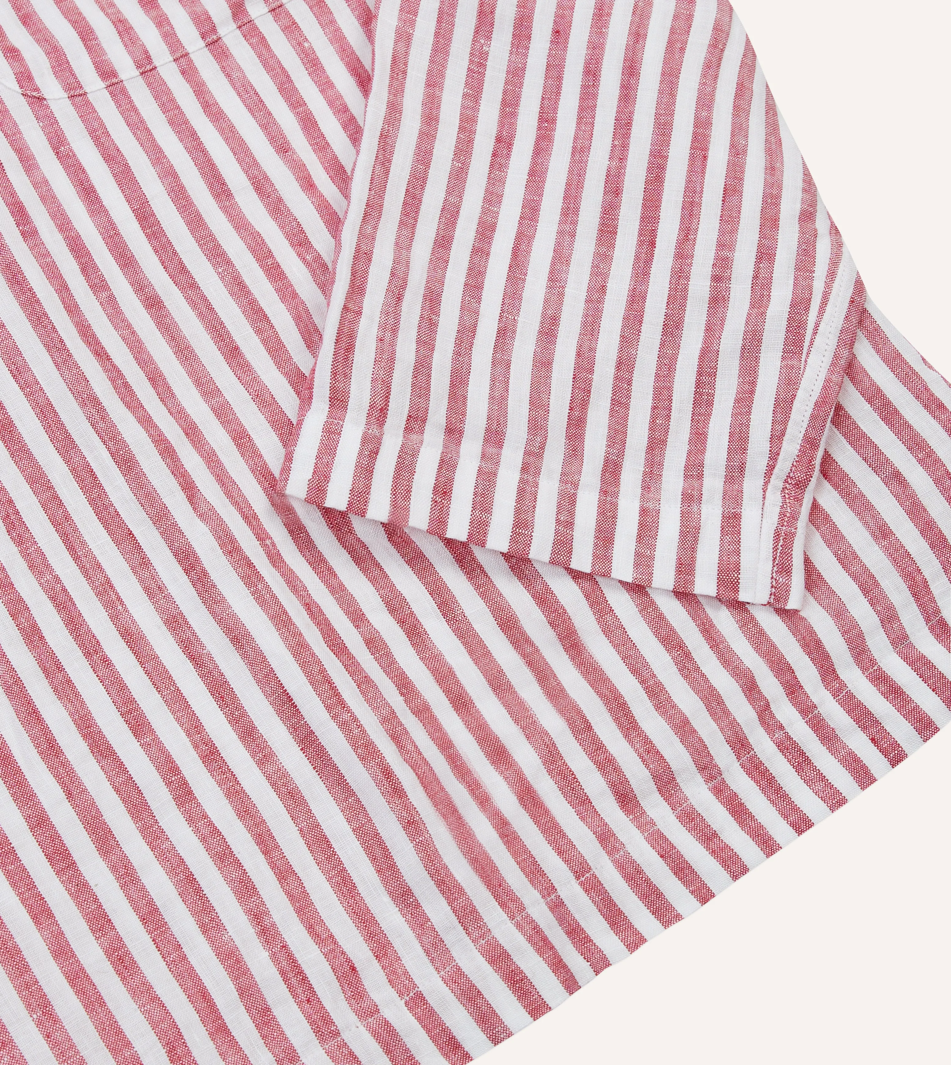 Red Stripe Linen Smock Shirt