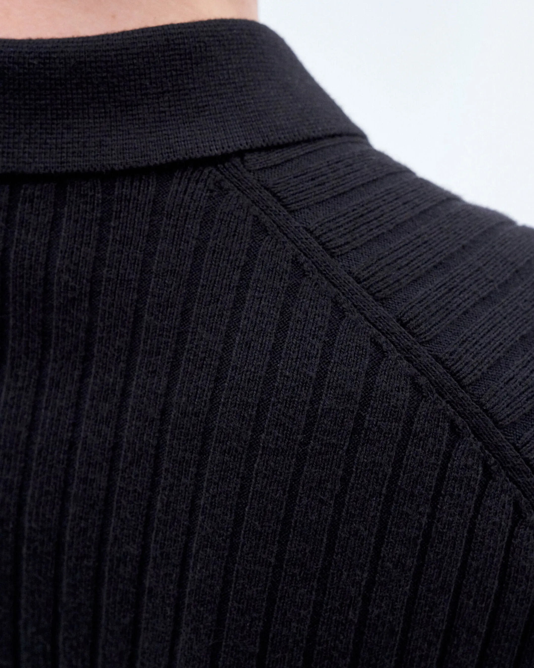 Rib Knitted Polo Shirt