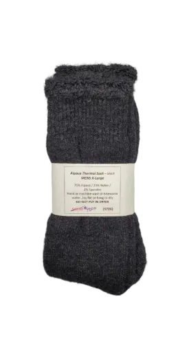 S726 Alpaca Thermal Charcoal Sock XL