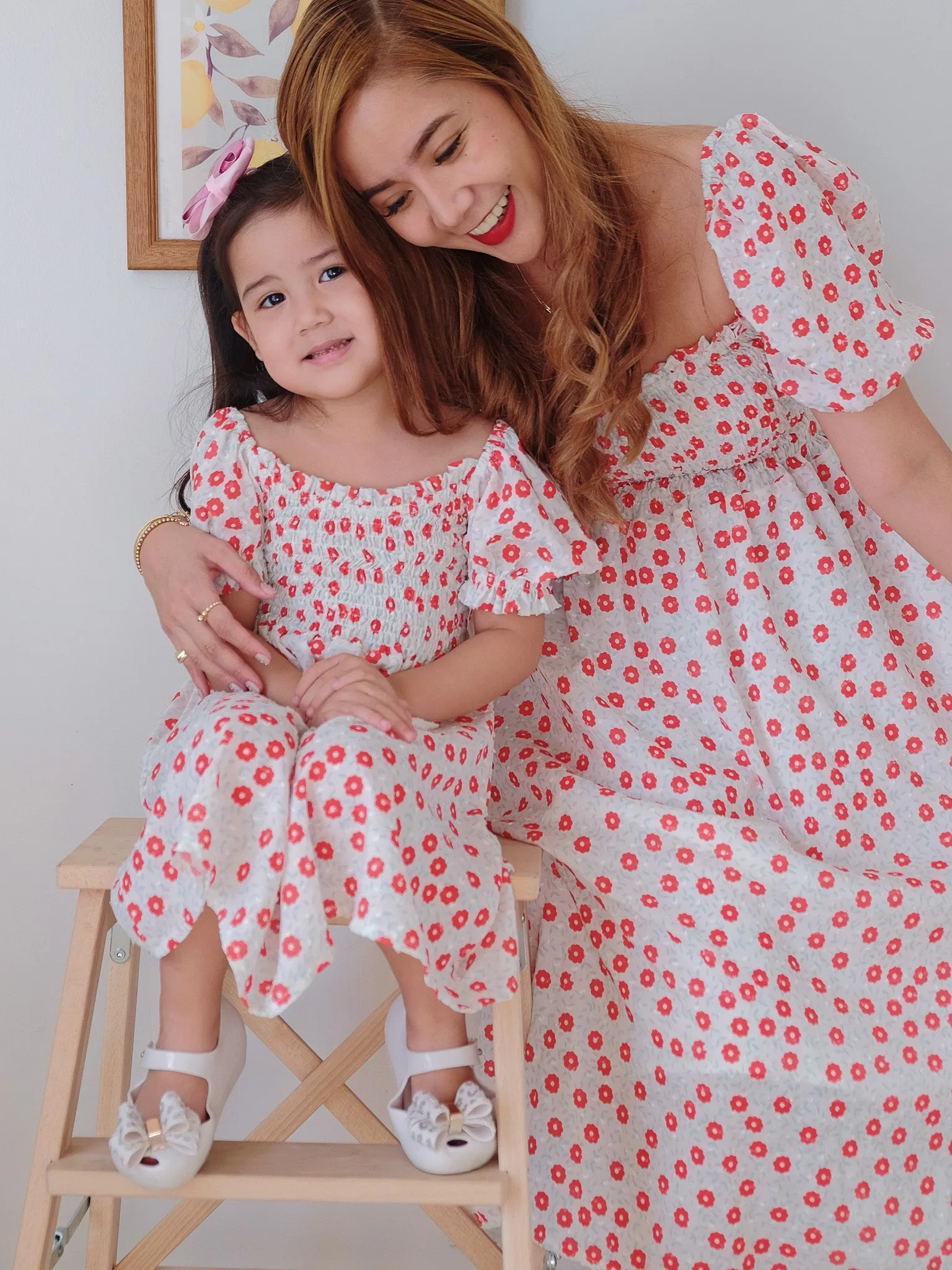 Sabina dress - red dotted (kids)