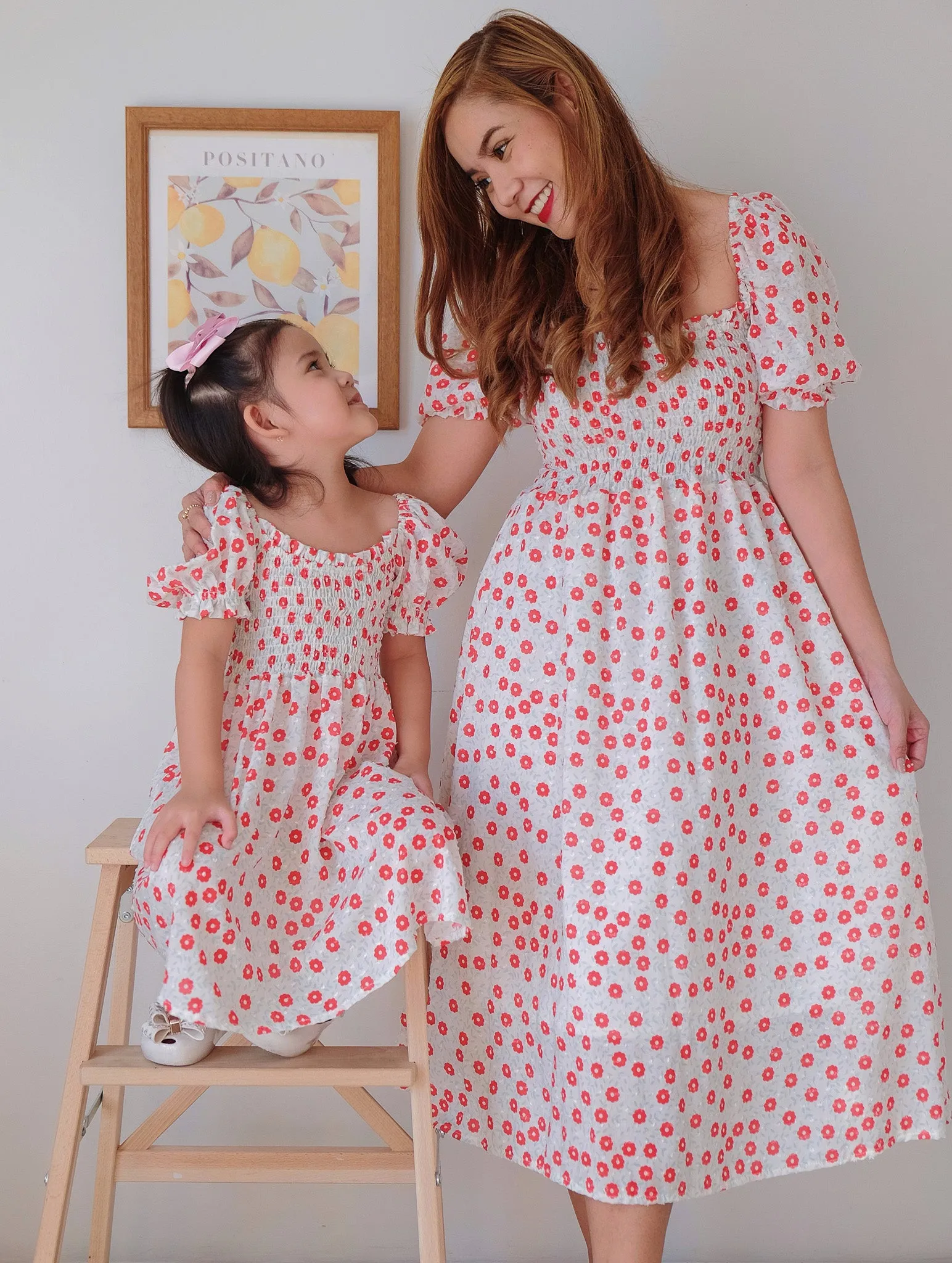 Sabina dress - red dotted (kids)