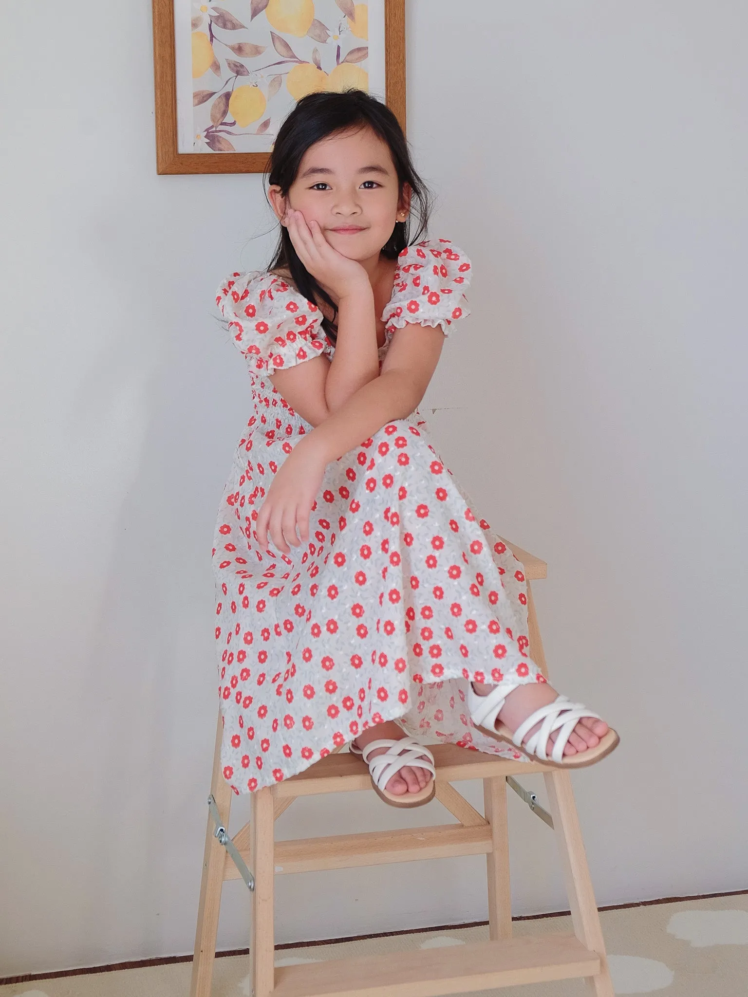 Sabina dress - red dotted (kids)