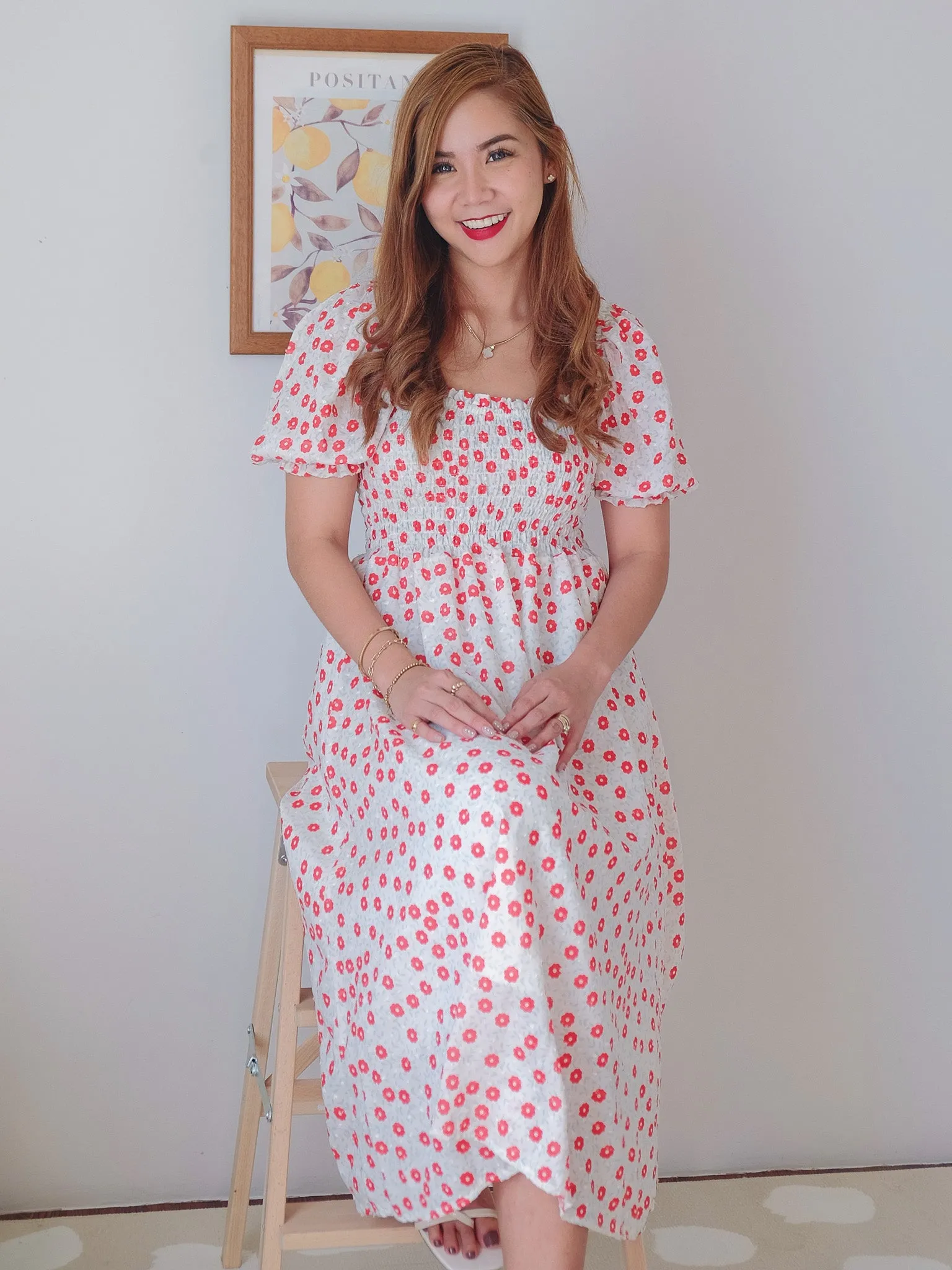 Sabina dress - red dotted (kids)