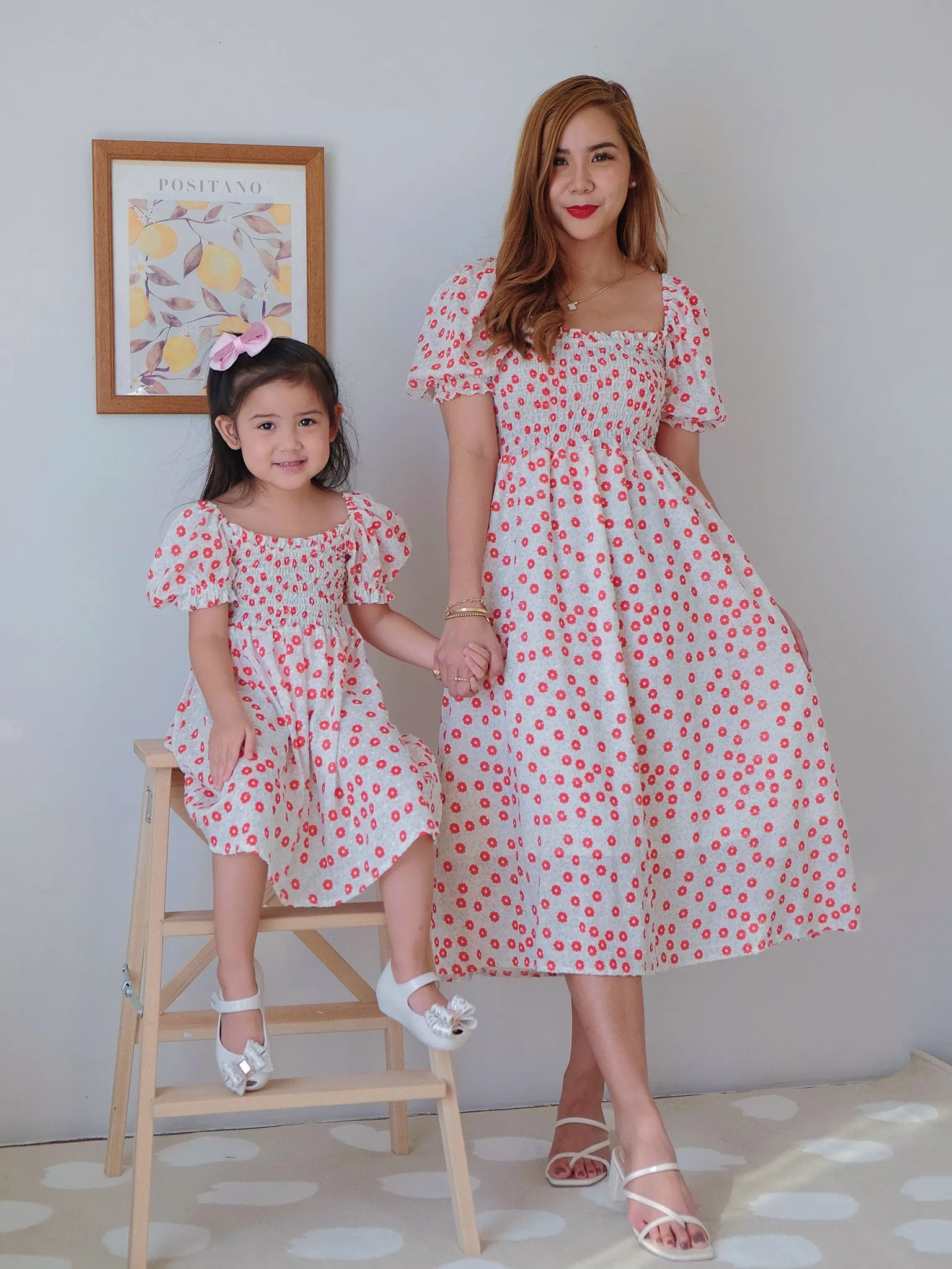 Sabina dress - red dotted (kids)