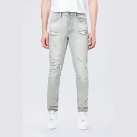 Slim Tapered Vintage Washed Jeans - Cloud Grey