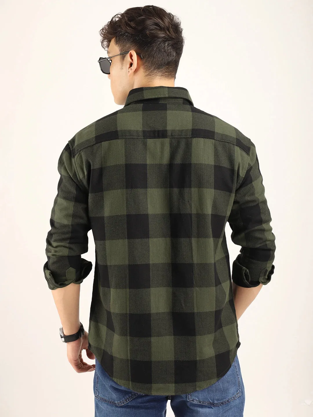 Square Couture Olive Check Shirt