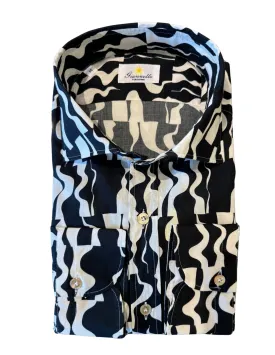 Squiggle Stripe Party Shirt | Black Mix