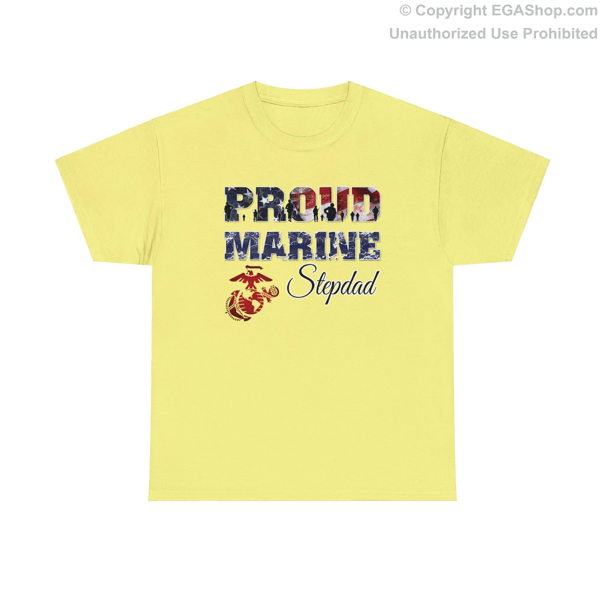 T-Shirt Proud Marine Stepdad (Your Choice of Colors)