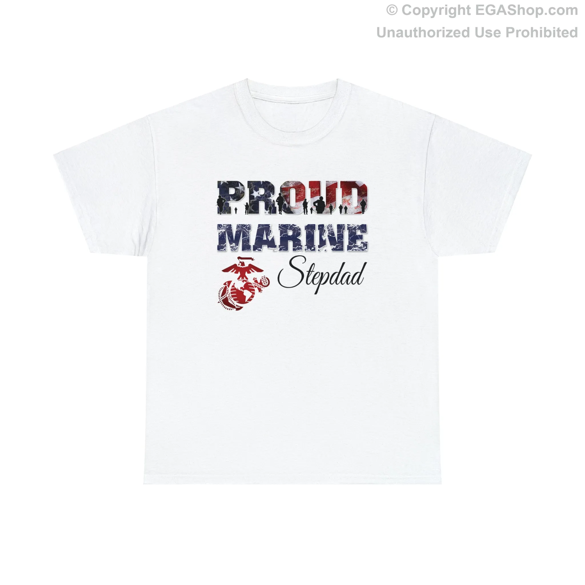 T-Shirt Proud Marine Stepdad (Your Choice of Colors)