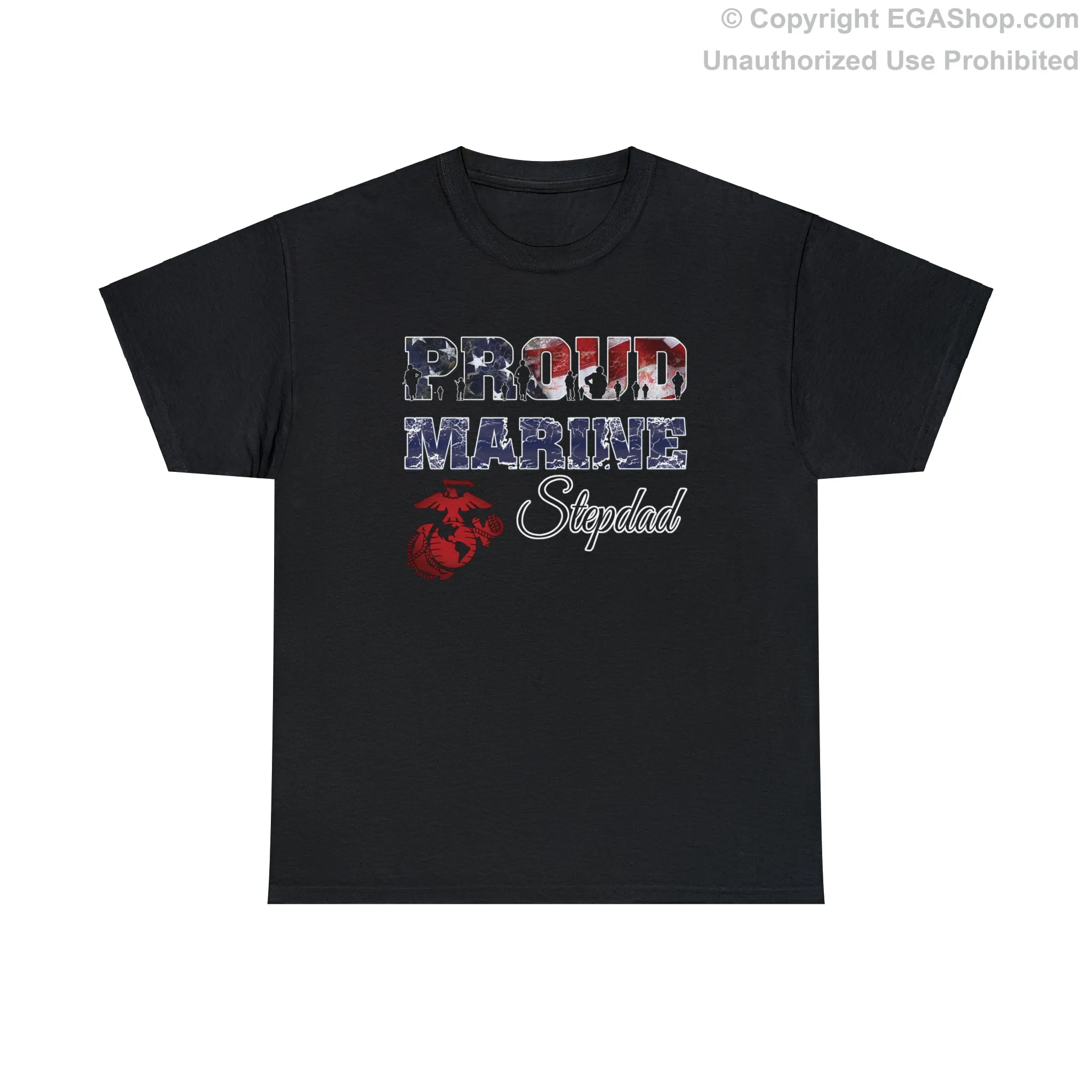 T-Shirt Proud Marine Stepdad (Your Choice of Colors)