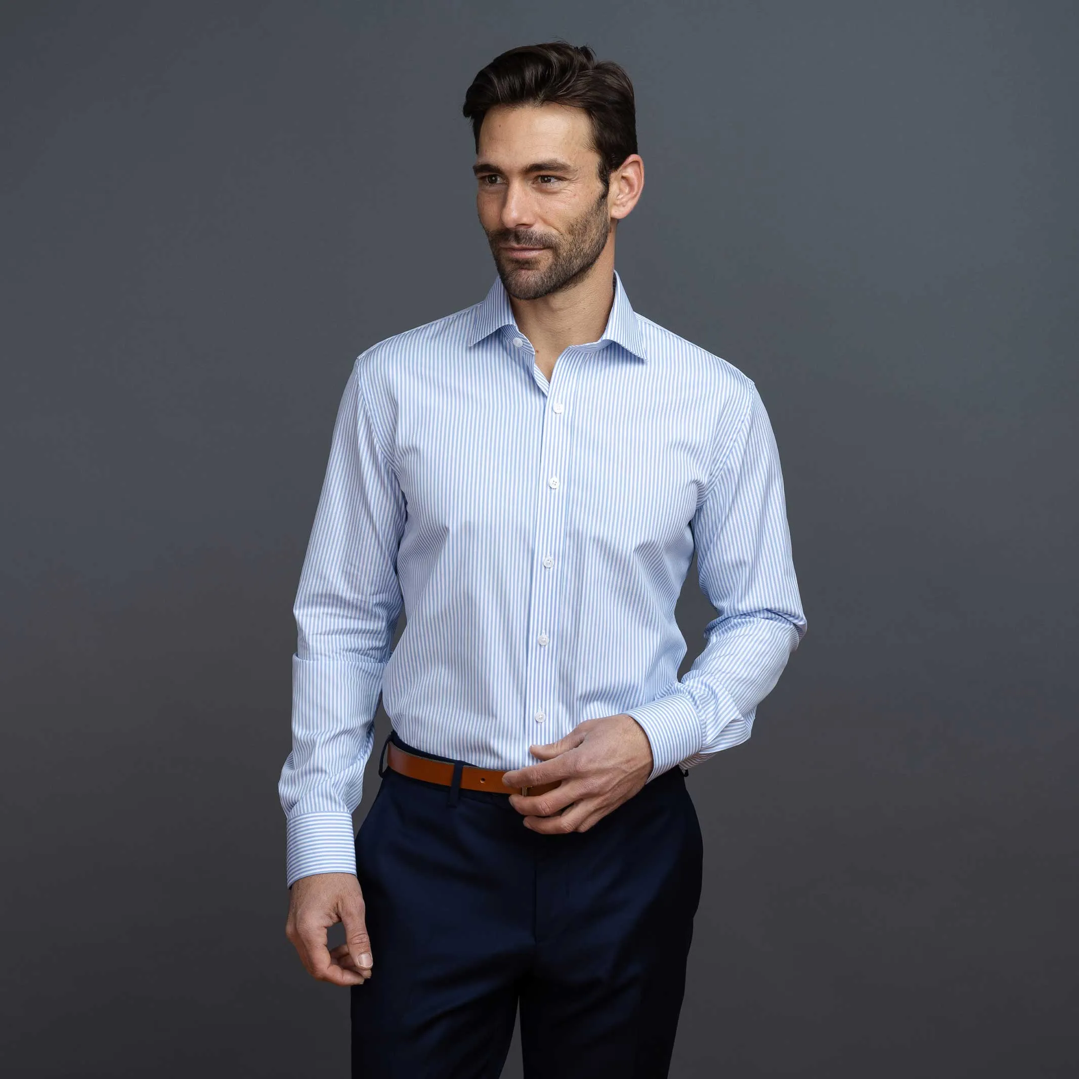 The Blue Regent 120s Poplin Stripe Custom Shirt