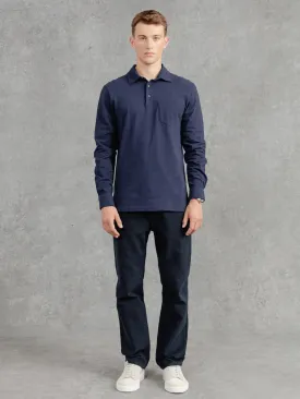 The Long Sleeve Edmond Pique Polo - Ink