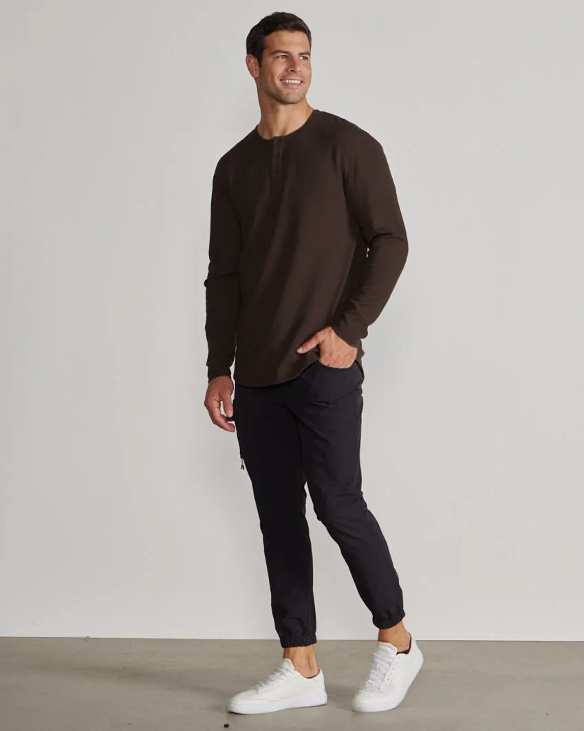 Thermal Henley Drop-Cut Long Sleeve