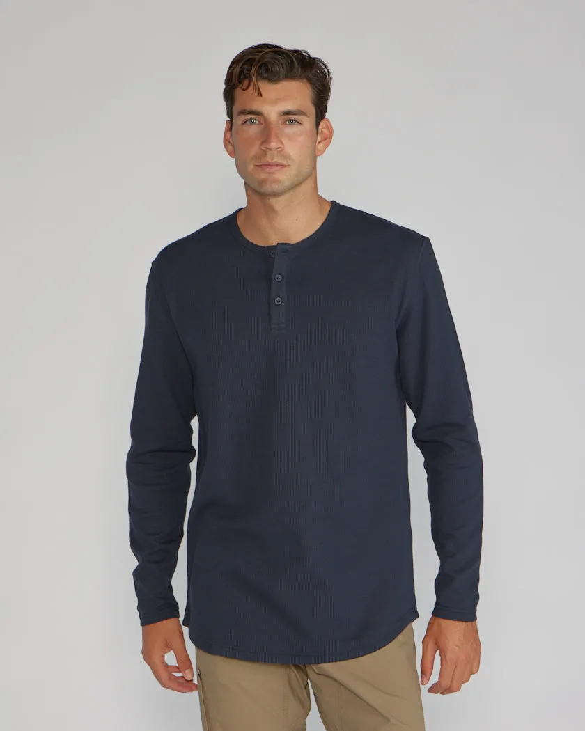 Thermal Henley Drop-Cut Long Sleeve