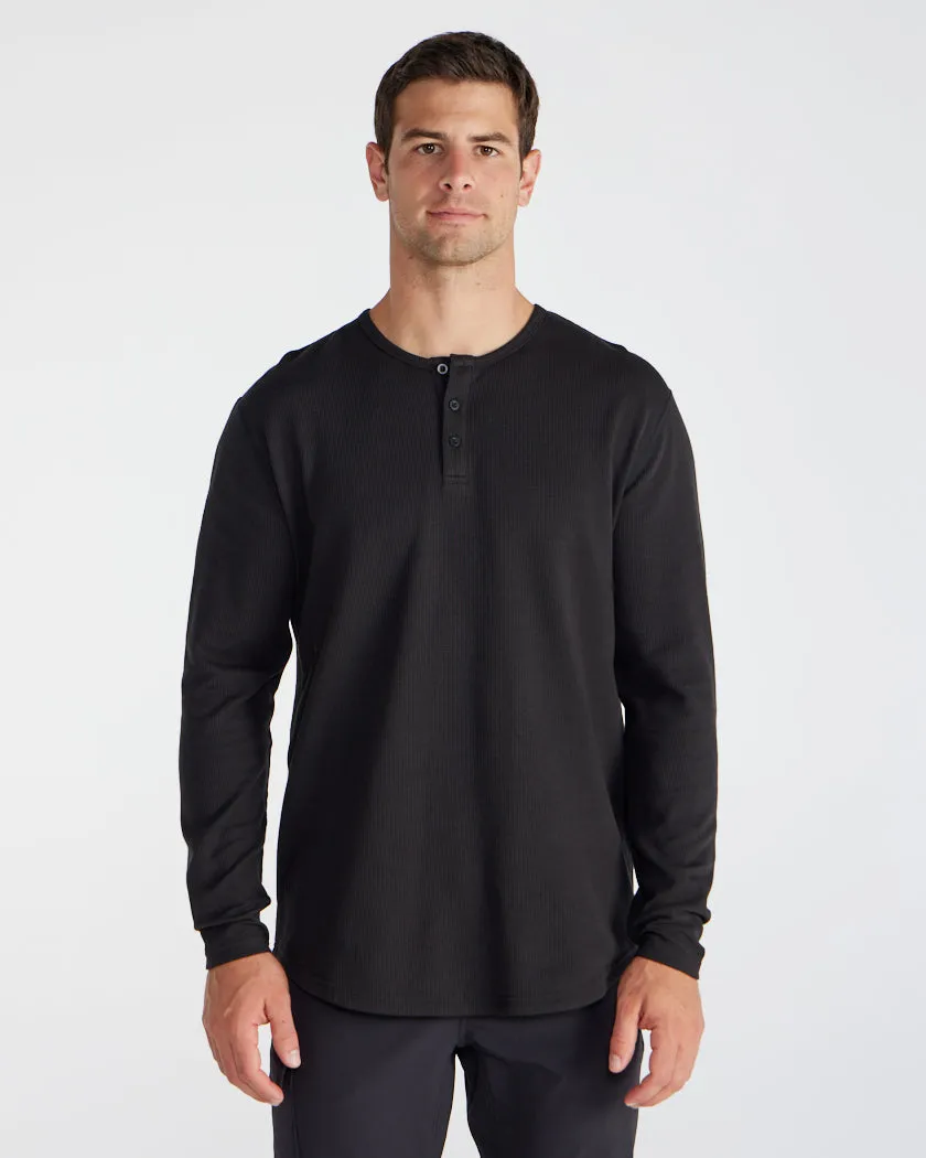 Thermal Henley Drop-Cut Long Sleeve