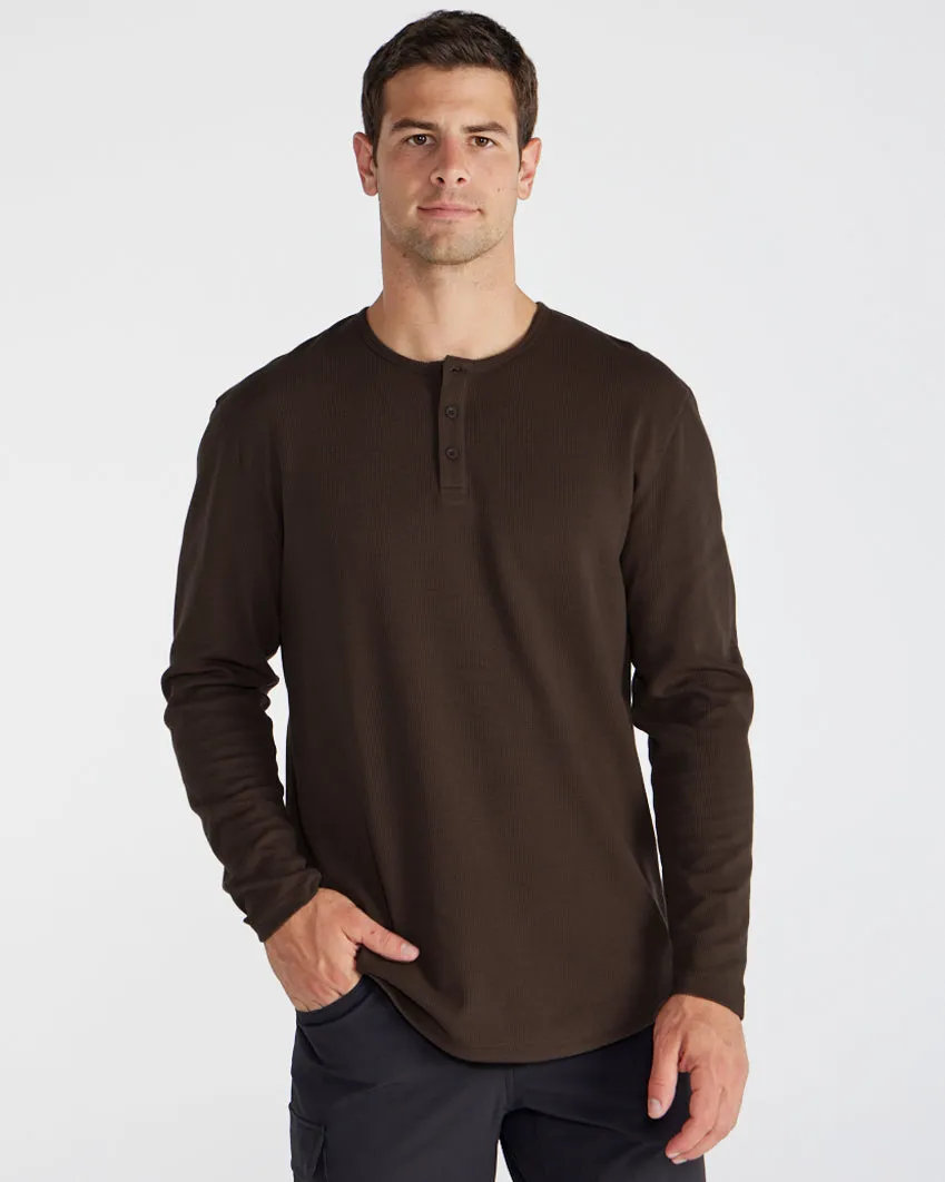 Thermal Henley Drop-Cut Long Sleeve