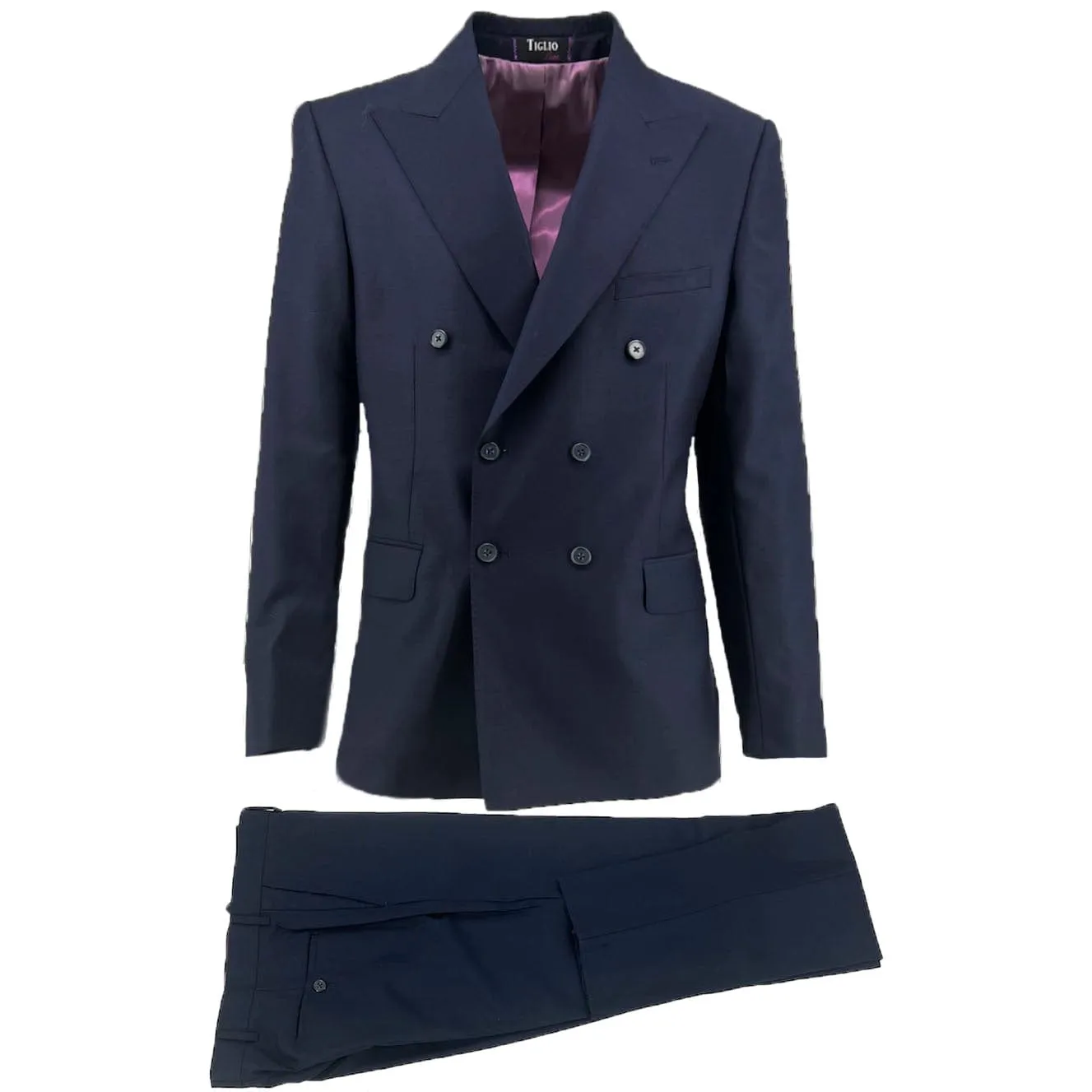 TIGLIO LUXE/ SANTORINI SLIM FIT DOUBLE BREASTED SUIT