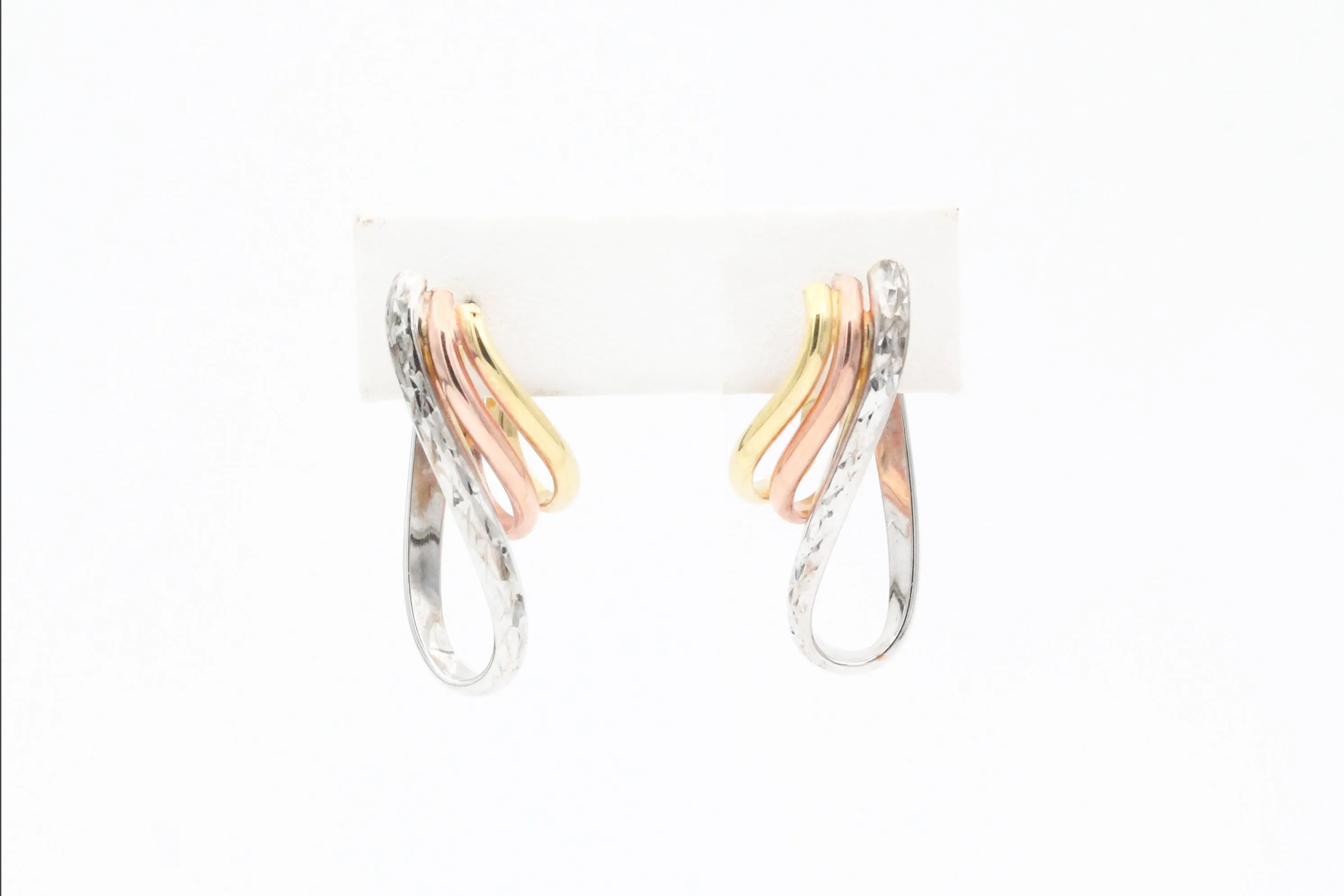 Tri-tone Multi Hoop Earrings