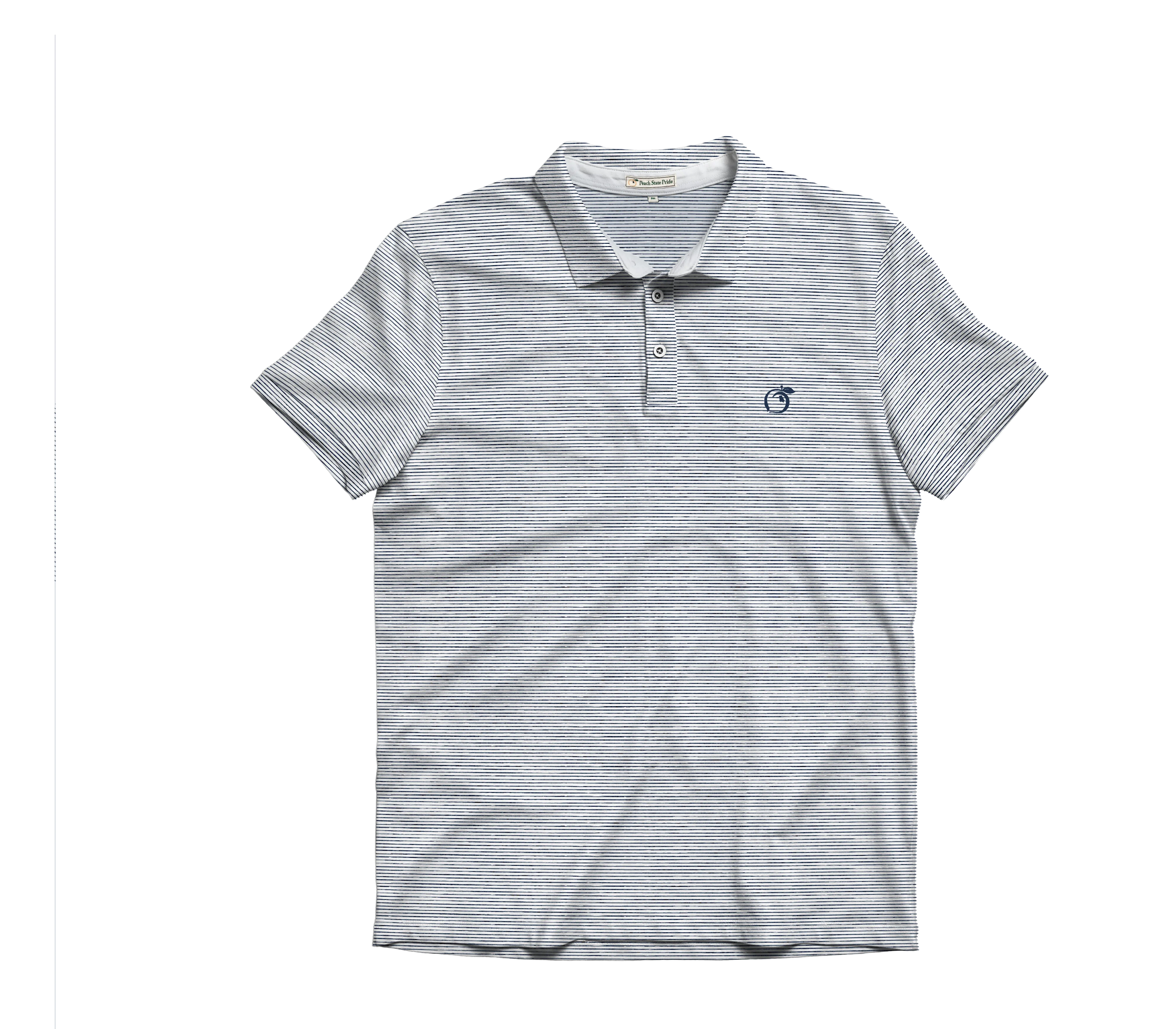 YOUTH Navy & White Heathered Azalea Stripe Performance Polo